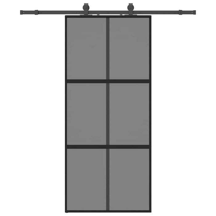 Ușă glisantă cu set feronerie neagră 90x205cm sticlă securizată - WALTI WALTI