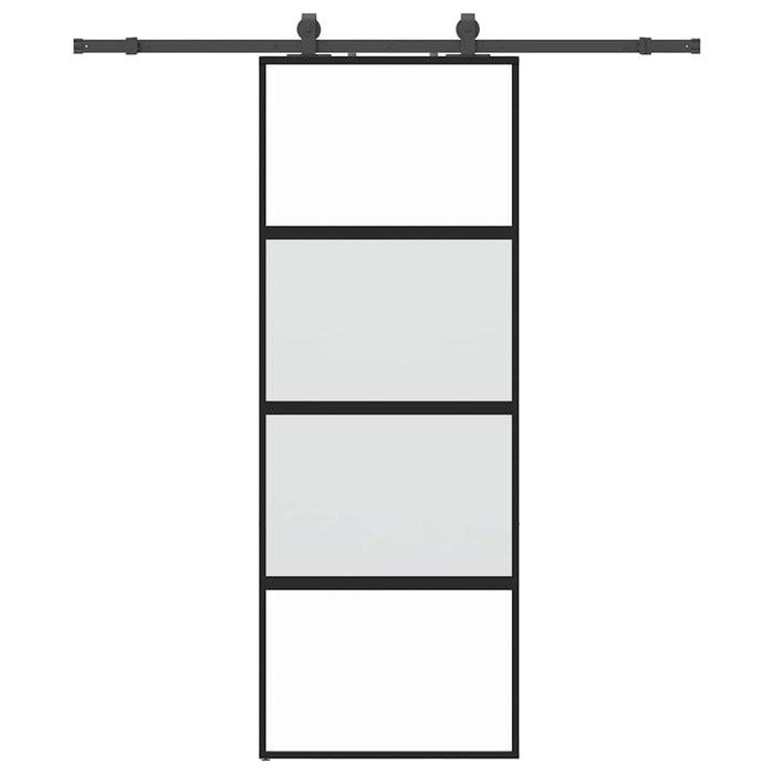 Ușă glisantă cu set feronerie neagră 76x205cm sticlă securizată - WALTI WALTI