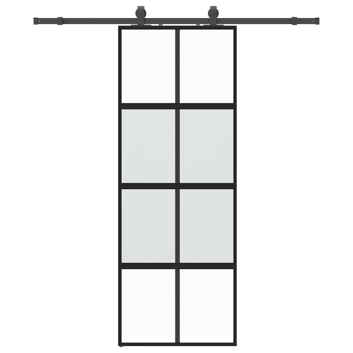 Ușă glisantă cu set feronerie neagră 76x205cm sticlă securizată - WALTI WALTI