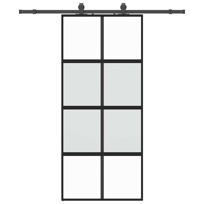 Ușă glisantă cu set feronerie neagră 90x205cm sticlă securizată - WALTI WALTI