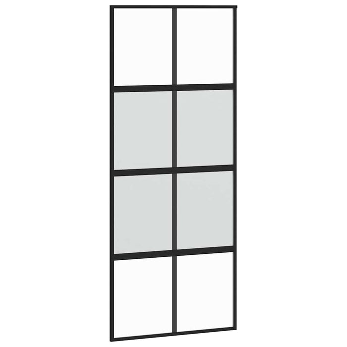 Ușă glisantă cu set feronerie neagră 90x205cm sticlă securizată - WALTI WALTI