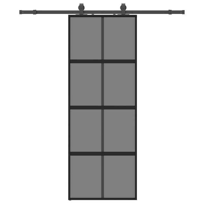 Ușă glisantă cu set feronerie neagră 76x205cm sticlă securizată - WALTI WALTI