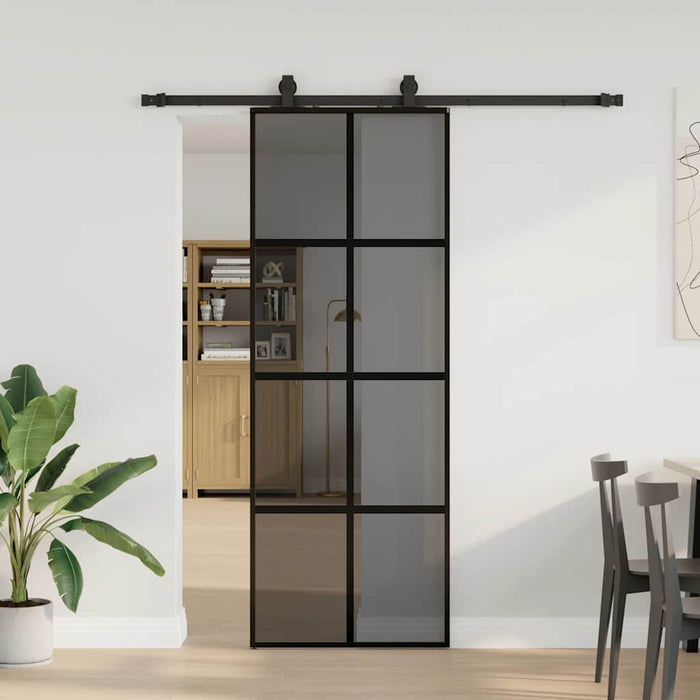 Ușă glisantă cu set feronerie neagră 76x205cm sticlă securizată - WALTI WALTI
