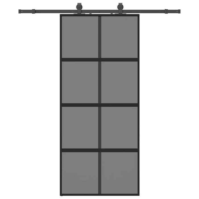 Ușă glisantă cu set feronerie neagră 90x205cm sticlă securizată - WALTI WALTI