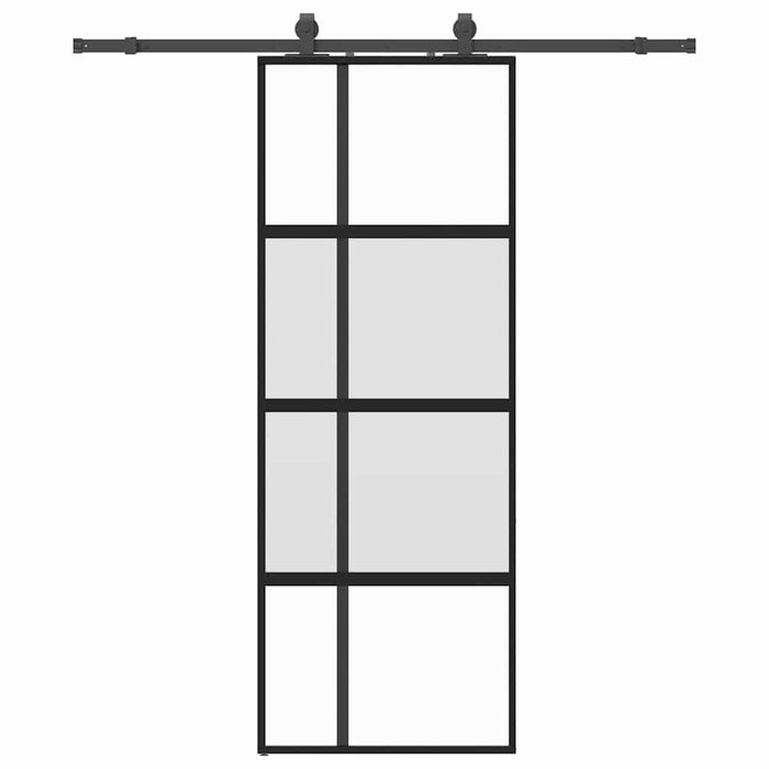 Ușă glisantă cu set feronerie neagră 76x205cm sticlă securizată - WALTI WALTI