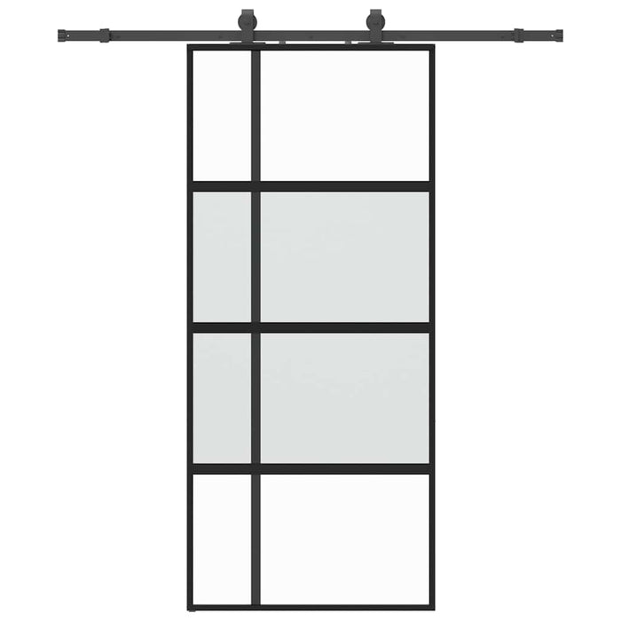 Ușă glisantă cu set feronerie neagră 90x205cm sticlă securizată - WALTI WALTI
