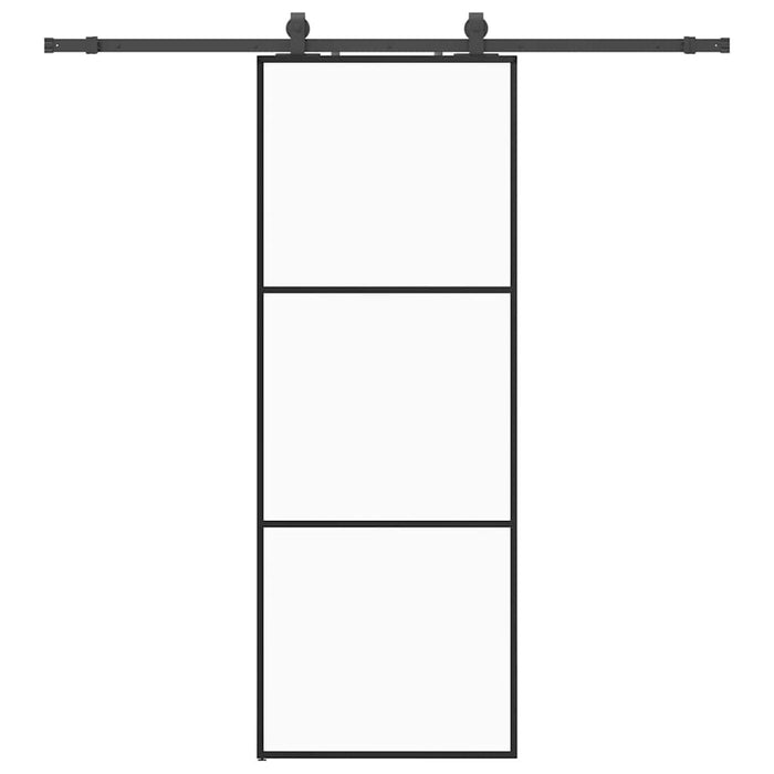 Ușă glisantă cu set de feronerie neagră 76x205 cm Sticlă ESG - WALTI WALTI