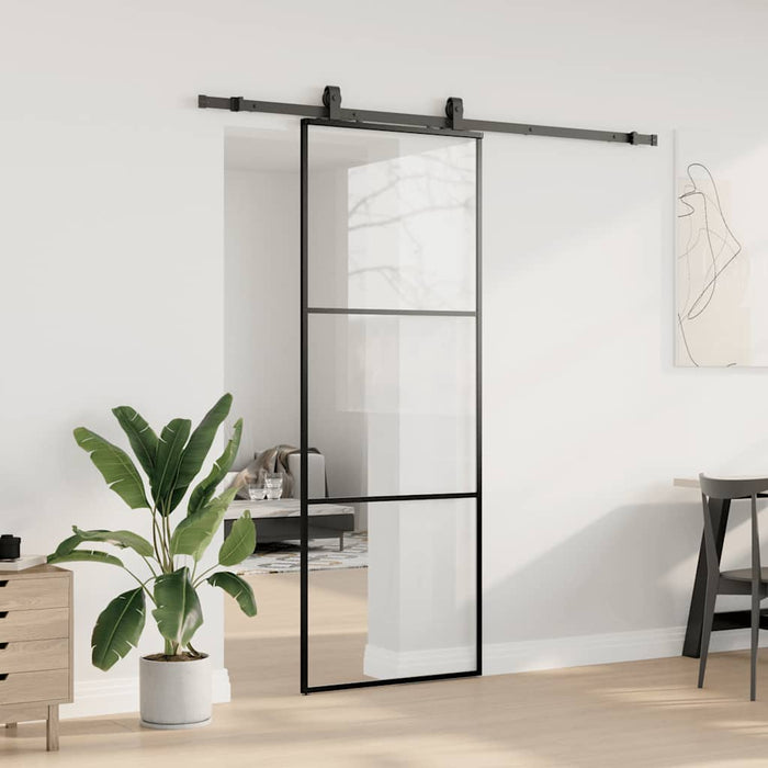 Ușă glisantă cu set de feronerie neagră 76x205 cm Sticlă ESG - WALTI WALTI