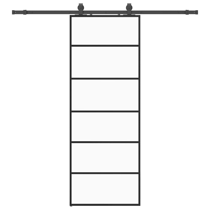 Ușă glisantă cu set de feronerie neagră 76x205 cm Sticlă ESG - WALTI WALTI
