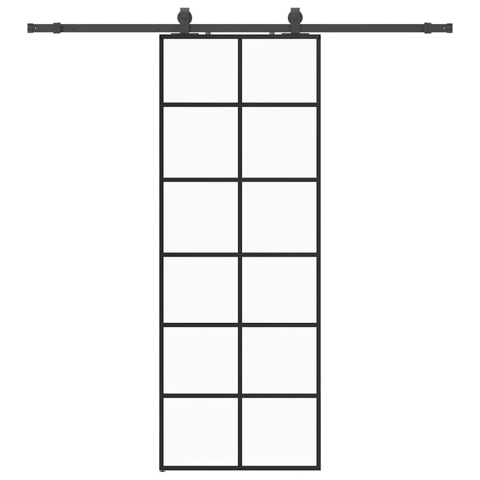 Ușă glisantă cu set de feronerie neagră 76x205 cm Sticlă ESG - WALTI WALTI