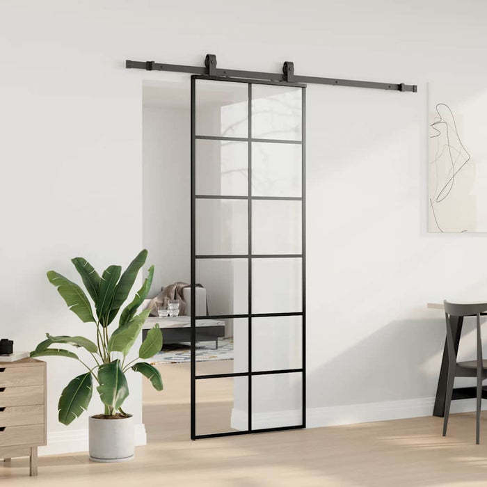 Ușă glisantă cu set de feronerie neagră 76x205 cm Sticlă ESG - WALTI WALTI