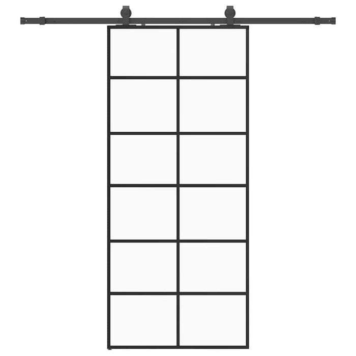 Ușă glisantă cu set de feronerie neagră 90x205 cm Sticlă ESG - WALTI WALTI