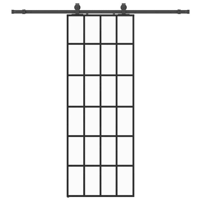 Ușă glisantă cu set de feronerie neagră 76x205 cm Sticlă ESG - WALTI WALTI