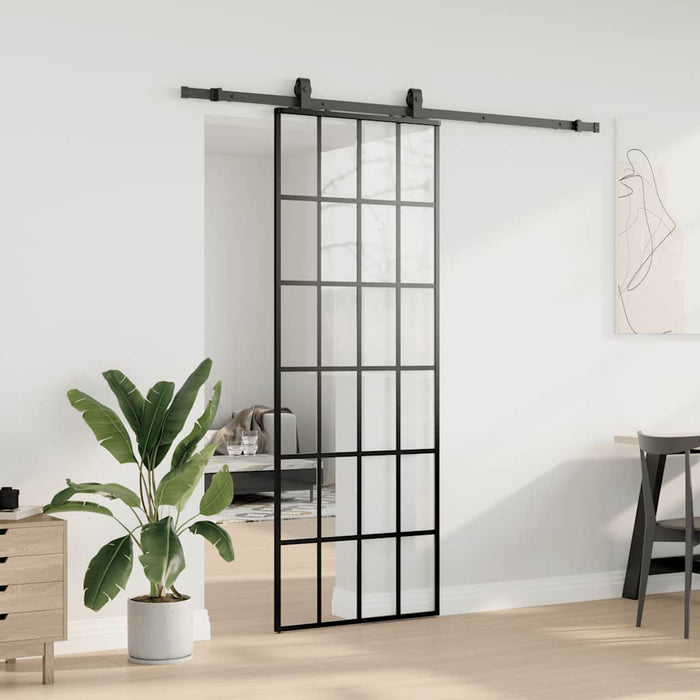 Ușă glisantă cu set de feronerie neagră 76x205 cm Sticlă ESG - WALTI WALTI