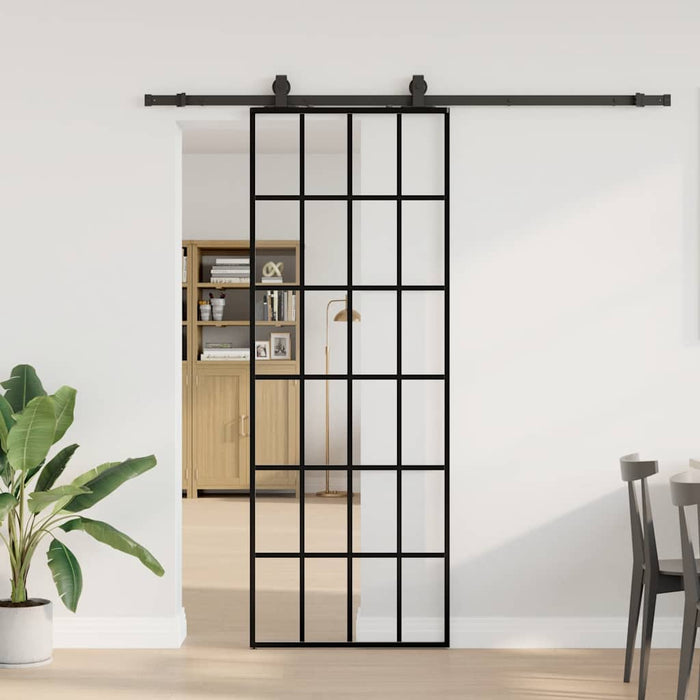 Ușă glisantă cu set de feronerie neagră 76x205 cm Sticlă ESG - WALTI WALTI