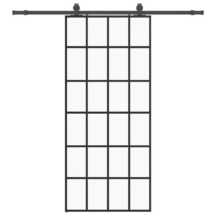 Ușă glisantă cu set de feronerie neagră 90x205 cm Sticlă ESG - WALTI WALTI