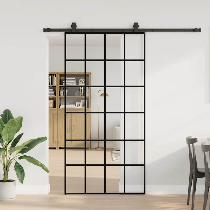 Ușă glisantă cu set de feronerie neagră 102x205 cm Sticlă ESG - WALTI WALTI