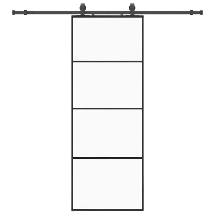 Ușă glisantă cu set de feronerie neagră 76x205 cm Sticlă ESG - WALTI WALTI