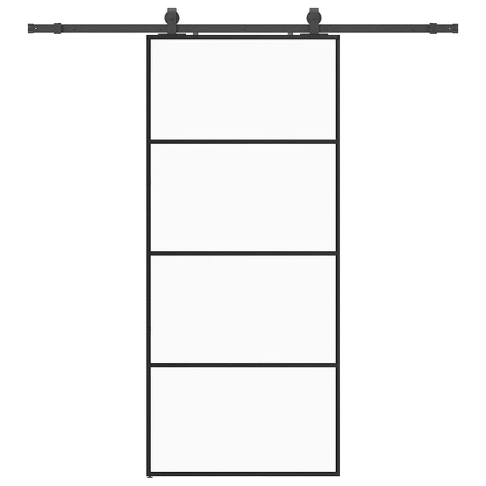 Ușă glisantă cu set de feronerie neagră 90x205 cm Sticlă ESG - WALTI WALTI