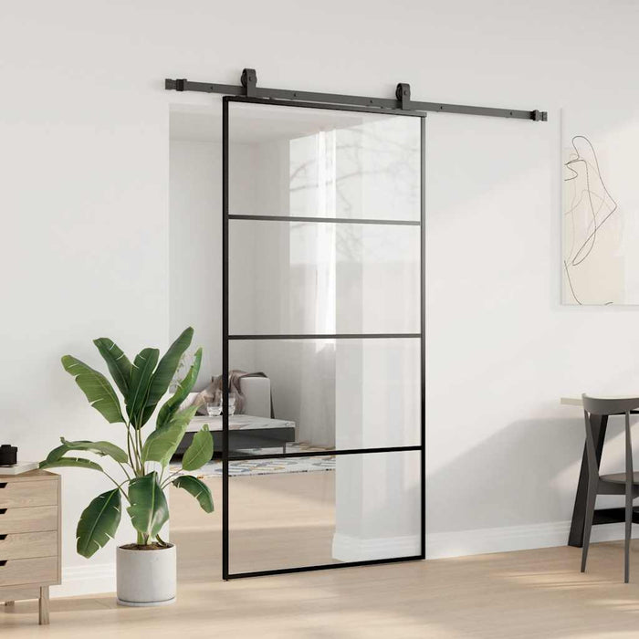 Ușă glisantă cu set de feronerie neagră 102,5x205 cm Sticlă ESG - WALTI WALTI