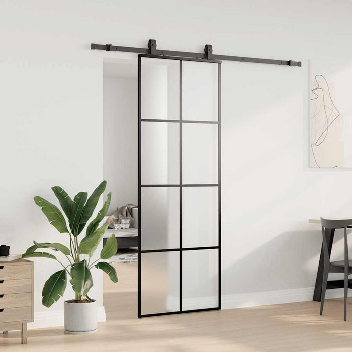 Ușă glisantă cu set de feronerie neagră 76x205 cm Sticlă ESG - WALTI WALTI