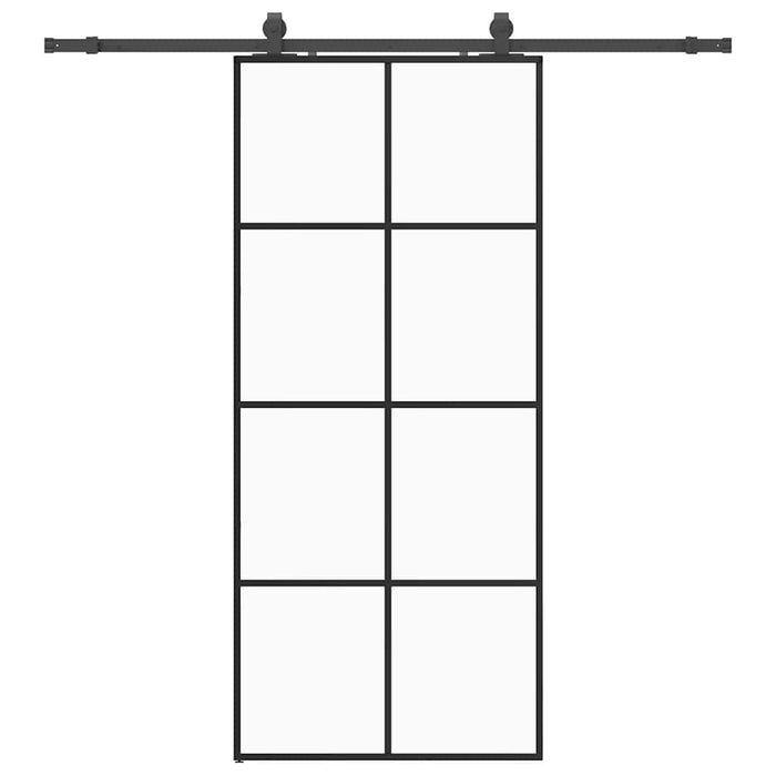 Ușă glisantă cu set de feronerie neagră 90x205 cm Sticlă ESG - WALTI WALTI