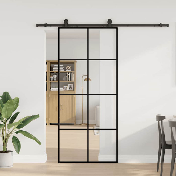 Ușă glisantă cu set de feronerie neagră 90x205 cm Sticlă ESG - WALTI WALTI