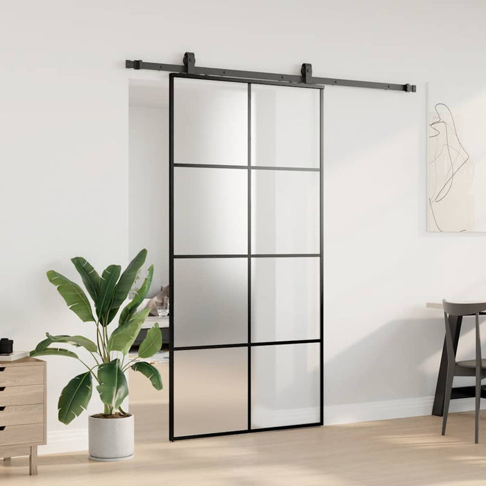 Ușă glisantă cu set de feronerie neagră 102,5x205 cm Sticlă ESG - WALTI WALTI