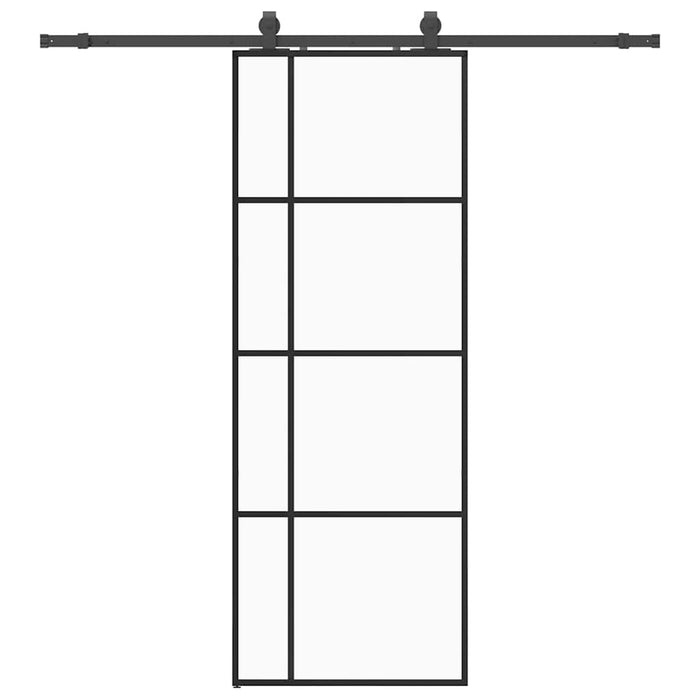 Ușă glisantă cu set de feronerie neagră 76x205 cm Sticlă ESG - WALTI WALTI