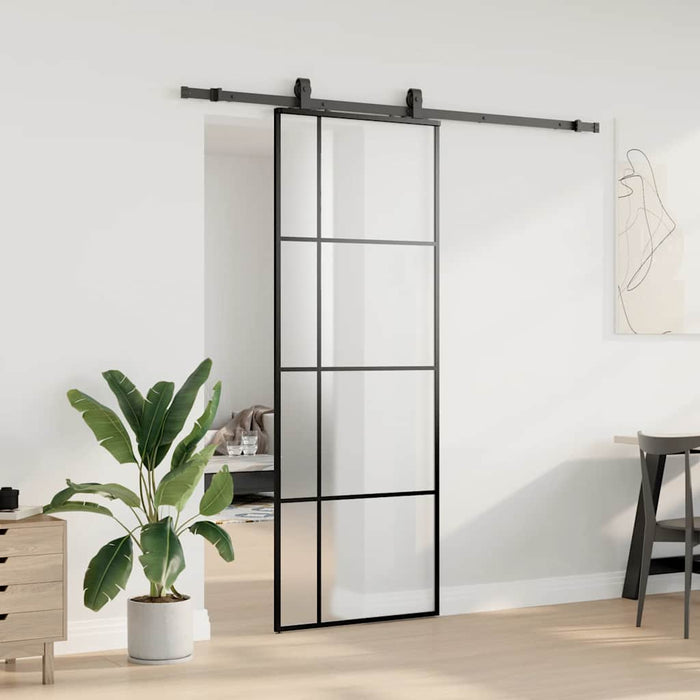 Ușă glisantă cu set de feronerie neagră 76x205 cm Sticlă ESG - WALTI WALTI