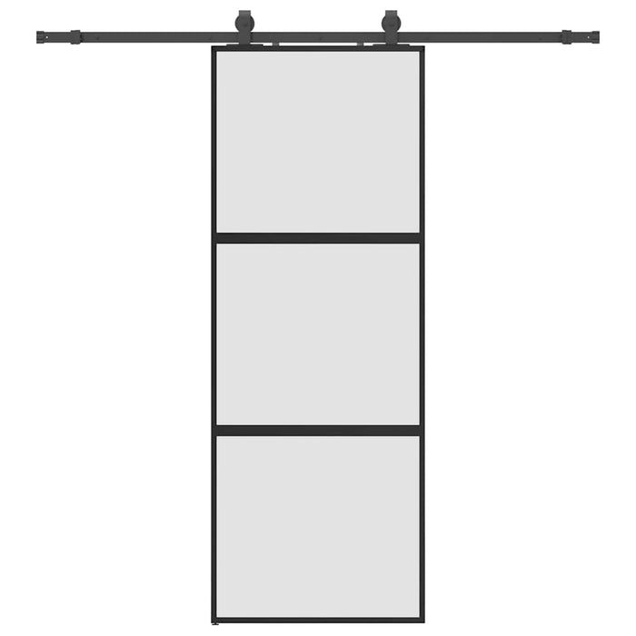 Ușă glisantă cu set feronerie neagră 76x205cm sticlă securizată - WALTI WALTI