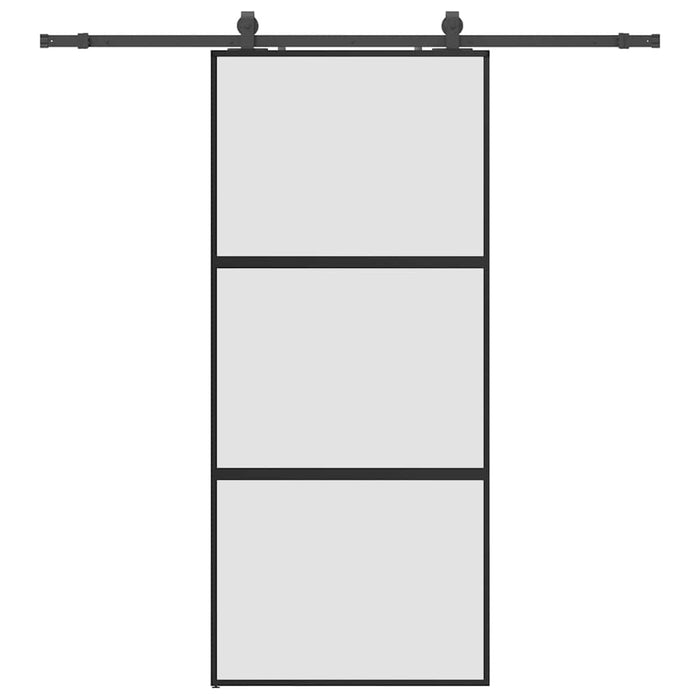 Ușă glisantă cu set feronerie neagră 90x205cm sticlă securizată - WALTI WALTI
