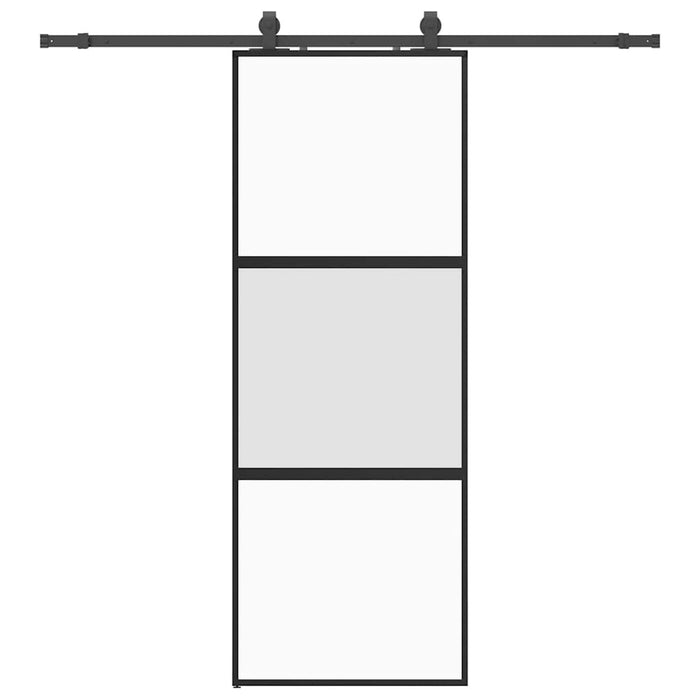 Ușă glisantă cu set feronerie neagră 76x205cm sticlă securizată - WALTI WALTI