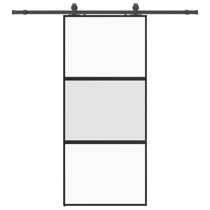 Ușă glisantă cu set feronerie neagră 90x205cm sticlă securizată - WALTI WALTI