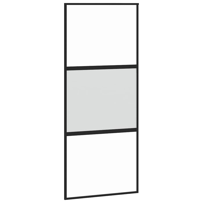 Ușă glisantă cu set feronerie neagră 90x205cm sticlă securizată - WALTI WALTI