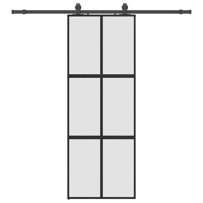 Ușă glisantă cu set feronerie neagră 76x205cm sticlă securizată - WALTI WALTI