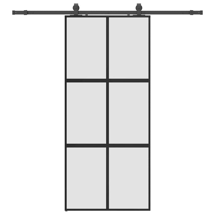 Ușă glisantă cu set feronerie neagră 90x205cm sticlă securizată - WALTI WALTI