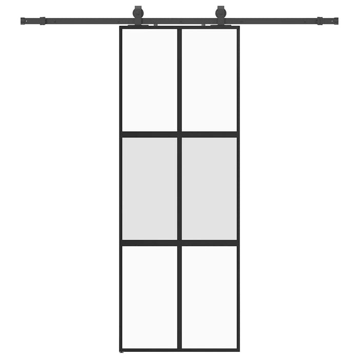 Ușă glisantă cu set feronerie neagră 76x205cm sticlă securizată - WALTI WALTI
