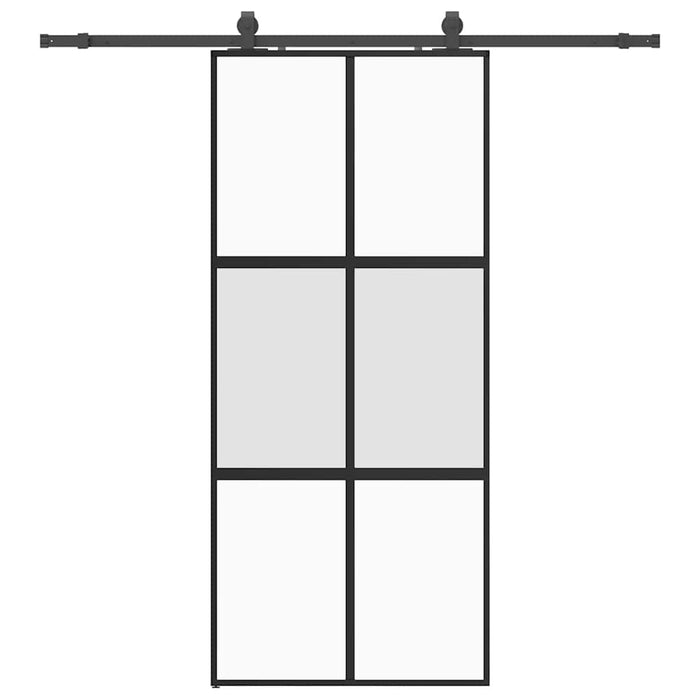Ușă glisantă cu set feronerie neagră 90x205cm sticlă securizată - WALTI WALTI