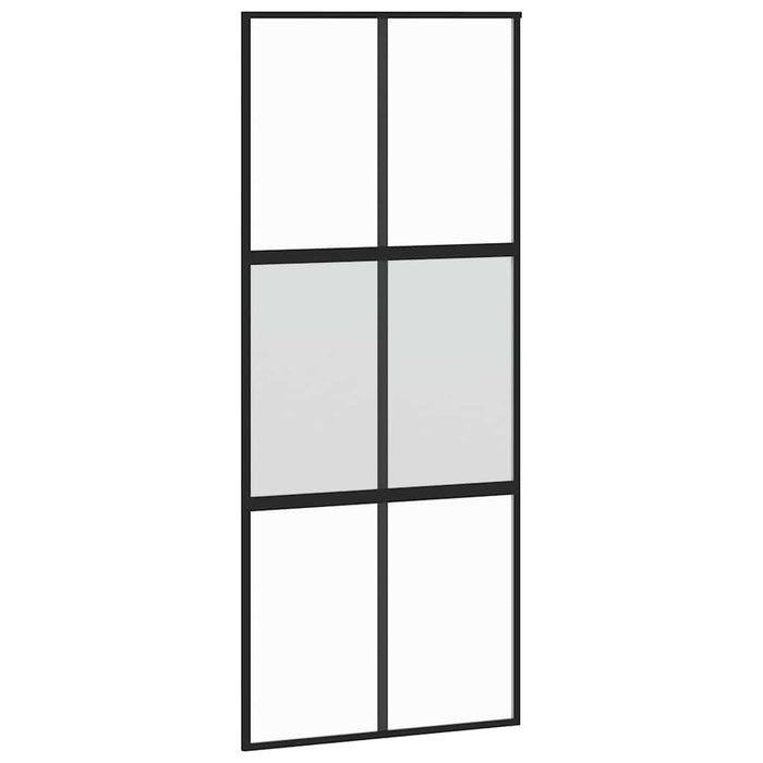 Ușă glisantă cu set feronerie neagră 90x205cm sticlă securizată - WALTI WALTI