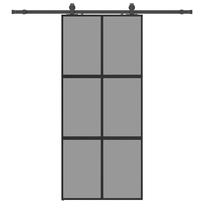 Ușă glisantă cu set feronerie neagră 90x205cm sticlă securizată - WALTI WALTI