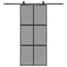 Ușă glisantă cu set feronerie neagră 90x205cm sticlă securizată - WALTI WALTI