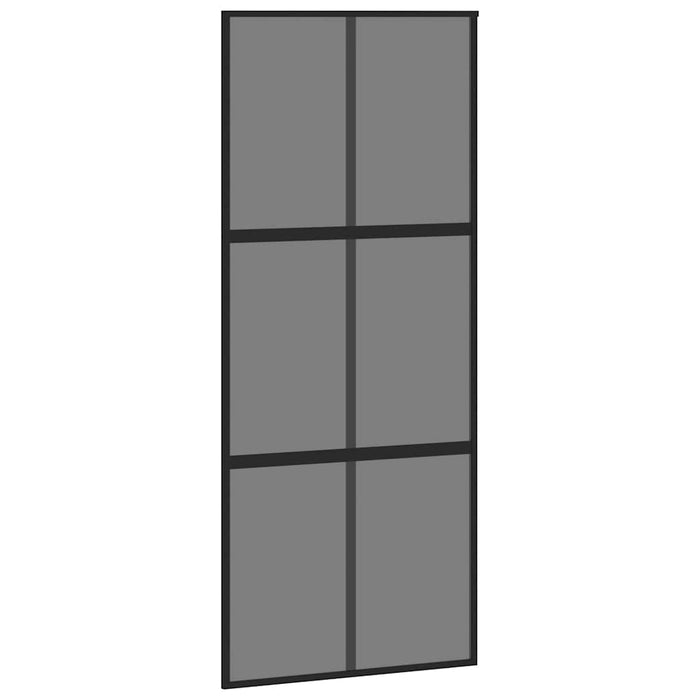 Ușă glisantă cu set feronerie neagră 90x205cm sticlă securizată - WALTI WALTI
