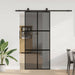 Ușă glisantă cu set feronerie neagră 90x205cm sticlă securizată - WALTI WALTI