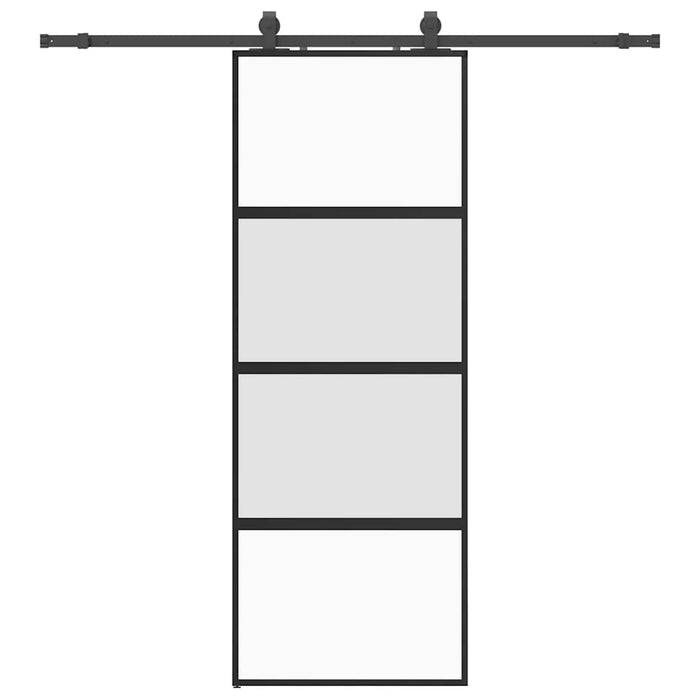 Ușă glisantă cu set feronerie neagră 76x205cm sticlă securizată - WALTI WALTI