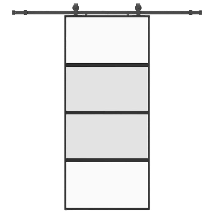 Ușă glisantă cu set feronerie neagră 90x205cm sticlă securizată WALTI