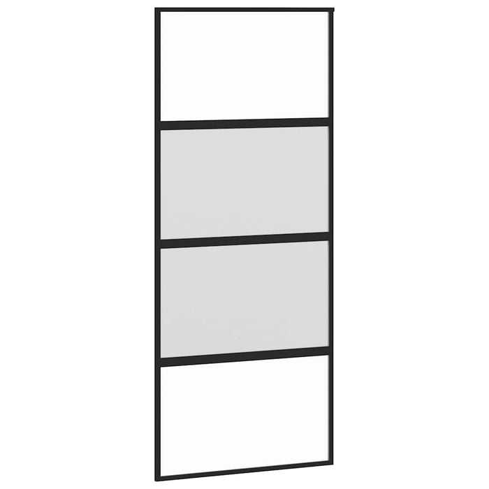 Ușă glisantă cu set feronerie neagră 90x205cm sticlă securizată WALTI
