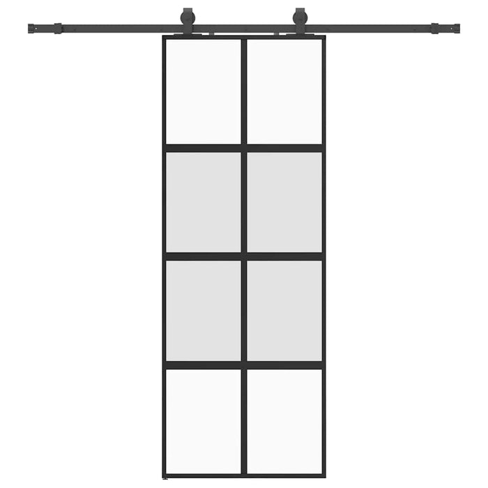 Ușă glisantă cu set feronerie neagră 76x205cm sticlă securizată - WALTI WALTI
