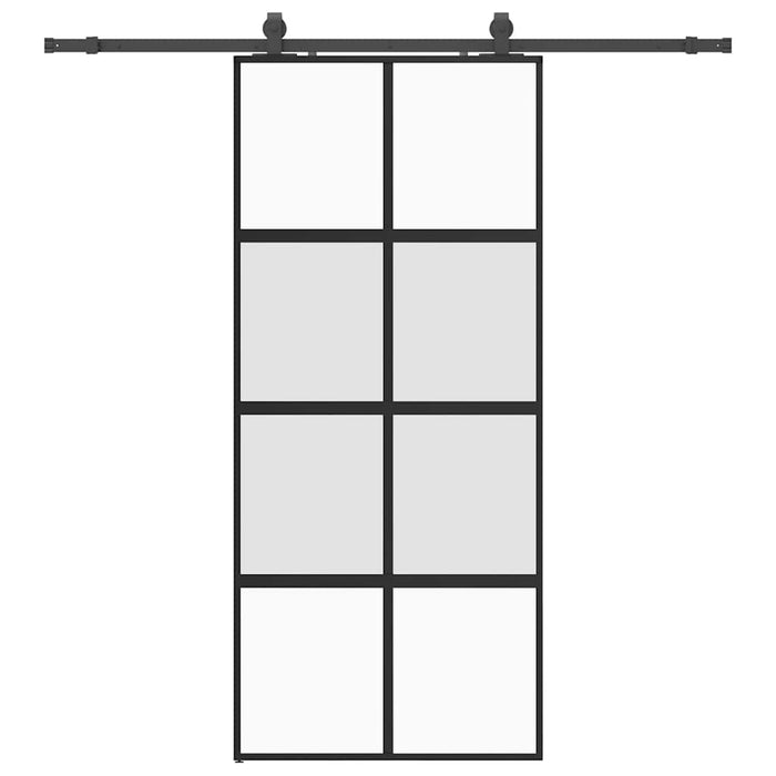 Ușă glisantă cu set feronerie neagră 90x205cm sticlă securizată - WALTI WALTI