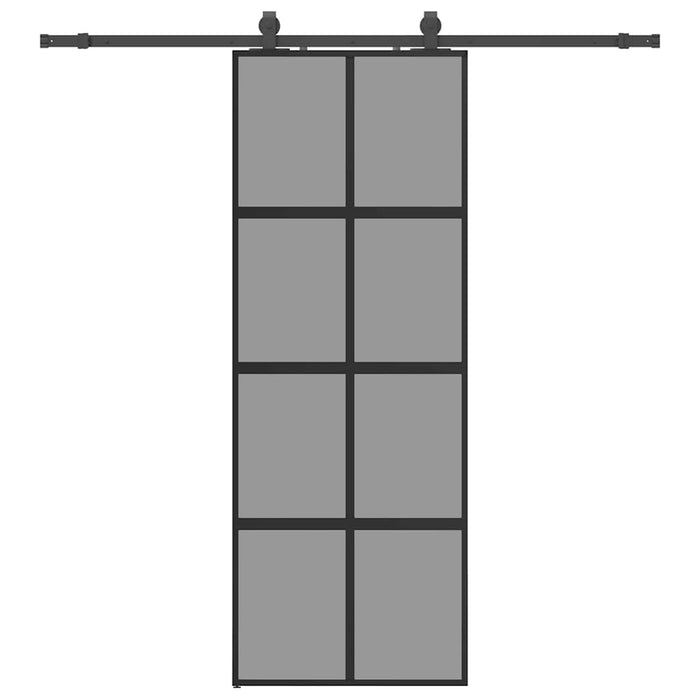 Ușă glisantă cu set feronerie neagră 76x205cm sticlă securizată - WALTI WALTI